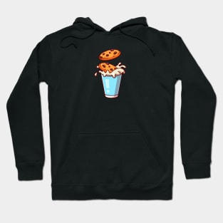 Milk And Cookies Cartoon Ilustration Hoodie